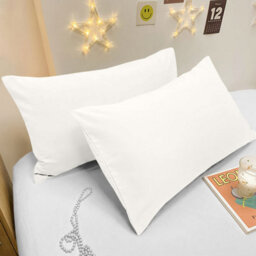Bedlooms Dyed Pillowcase Pair- Soft Plain Pillow Covers Cream Envelop Closure - Easy Care Pillowcase Bedding Set 50X75 Cm - thumbnail 5