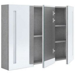 Berkfield Led Bathroom Mirror Cabinet Concrete Grey 89X14X62 Cm - thumbnail 4