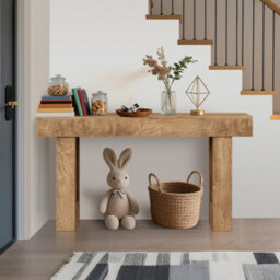 London Boutique Console Table, 160 Cm Behind Sofa Table With Wood Grain Finish, Easy To Assemble Hallway Table For Entryway - thumbnail 6