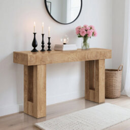 London Boutique Console Table, 160 Cm Behind Sofa Table With Wood Grain Finish, Easy To Assemble Hallway Table For Entryway - thumbnail 7