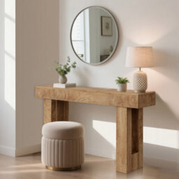 London Boutique Console Table, 160 Cm Behind Sofa Table With Wood Grain Finish, Easy To Assemble Hallway Table For Entryway - thumbnail 4
