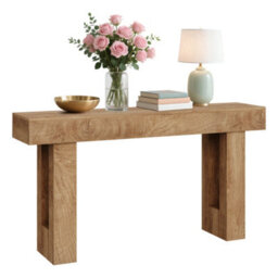 London Boutique Console Table, 160 Cm Behind Sofa Table With Wood Grain Finish, Easy To Assemble Hallway Table For Entryway - thumbnail 2