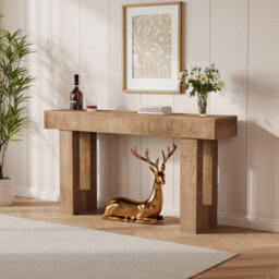 London Boutique Console Table, 160 Cm Behind Sofa Table With Wood Grain Finish, Easy To Assemble Hallway Table For Entryway - thumbnail 1