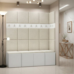 Anteroom Set Orion Ii White Shoe Cabinet Hangers Cream Panels