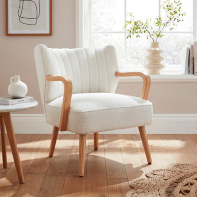 Gfw Enzo Boucle Teddy Accent Chair Cream - image 1