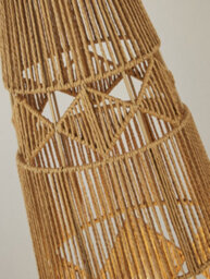 Lighting Collection Diamond Pattern Rattan Floor Lamp - thumbnail 3
