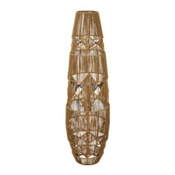 Lighting Collection Diamond Pattern Rattan Floor Lamp - thumbnail 2