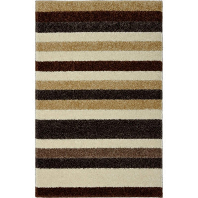 The Rugs Alya Collection Washable Rugs & Runners Striped Design In Beige   117B - image 1