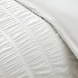 Catherine Lansfield Seersucker Frill Duvet Cover Set With Pillowcases White - thumbnail 3