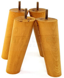 L&F Wood Legs Oak 180mm High Set Of 4 Replacement Angled Furniture Legs Set Of 4 Sofas Chairs Stools M8 - thumbnail 5