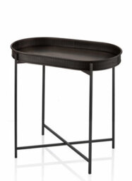 Rozi Black Oval Side Table - 56 Cm (H) X 56 Cm (W) X 32 Cm (D) - thumbnail 1