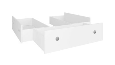 Impact Furniture Underbed Bed Storage Drawers 3X Pull-Out For Double Bed White Matt Nepo - image 1