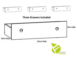 Impact Furniture Underbed Bed Storage Drawers 3X Pull-Out For Double Bed White Matt Nepo - thumbnail 6