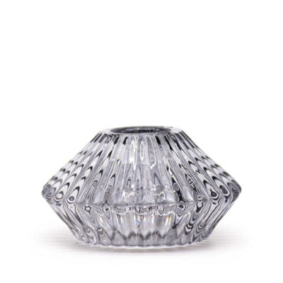 Serenityy Flower Flip Dinner Candle And Tealight Holder Midnight Grey - Glass, Brushed Gloss Finish - image 1