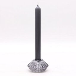 Serenityy Flower Flip Dinner Candle And Tealight Holder Midnight Grey - Glass, Brushed Gloss Finish - thumbnail 2