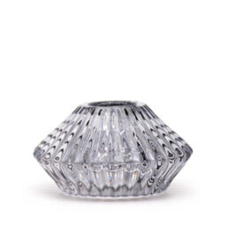 Serenityy Flower Flip Dinner Candle And Tealight Holder Midnight Grey - Glass, Brushed Gloss Finish
