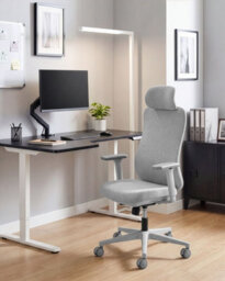 Beliani Office Chair Nemoar Light Grey - thumbnail 2