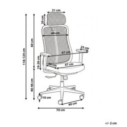 Beliani Office Chair Nemoar Light Grey - thumbnail 3