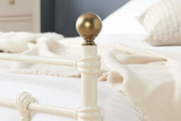Save On Goods UK 3Ft Single Traditional,victorian Style Metal Tubular Steel Bed Frame Bedstead. Ivory Cream Gloss Finish - thumbnail 4