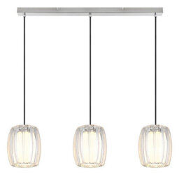 Luminosa Lighting Luminosa Maribel Bar Pendant Ceiling Light Chrome 3X E27 - thumbnail 4