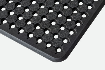 Blue Diamond Anti-Slip Hard-Wearing Rubber Walkway Utility Mat 120Cm X 180Cm Black - image 1