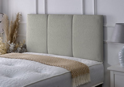 Slumbre Alton Chenille Headboard - 4Ft6 Double - Stone Chenille