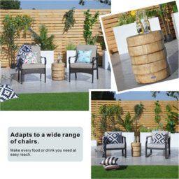 Abrihome Outdoor Garden Concrete Round Side Table, Bistro Table, Natural - thumbnail 8