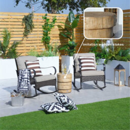 Abrihome Outdoor Garden Concrete Round Side Table, Bistro Table, Natural - thumbnail 9