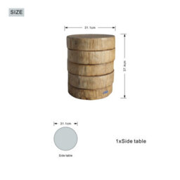 Abrihome Outdoor Garden Concrete Round Side Table, Bistro Table, Natural - thumbnail 7