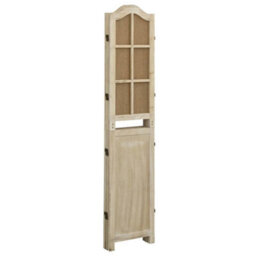 Berkfield 4-Panel Room Divider Brown 140X165 Cm Fabric - thumbnail 3