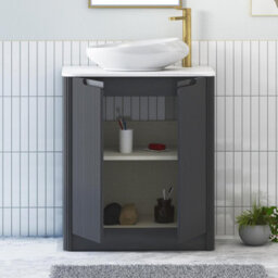 Royal Bathrooms Avenza 800mm Matt Obsidian Black Floor Standing Bathroom Vanity Unit 2 Door With Nova Basin - thumbnail 5