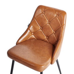 Beliani Set Of 2 Dining Chairs Valerie Faux Leather Golden Brown - thumbnail 7