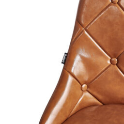 Beliani Set Of 2 Dining Chairs Valerie Faux Leather Golden Brown - thumbnail 8