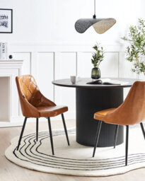 Beliani Set Of 2 Dining Chairs Valerie Faux Leather Golden Brown - thumbnail 2