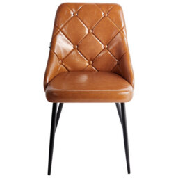 Beliani Set Of 2 Dining Chairs Valerie Faux Leather Golden Brown - thumbnail 5