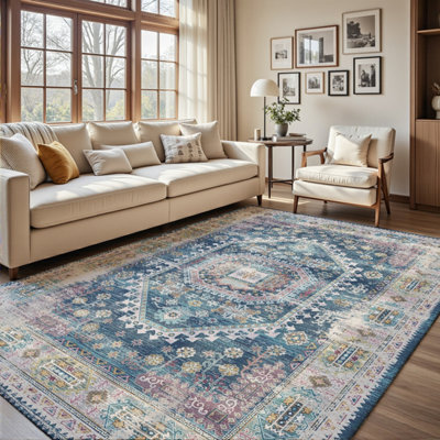 Decoranddecor Area Rugs, Living Room Rugs, Washable Rugs, 160X230Cm, Non-Slip, Pet Friendly, Low Pile, Traditional Rug - Soreli - image 1