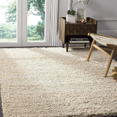 Bravich Beige Thick Shaggy Rug - California - 110X160Cm - image 1