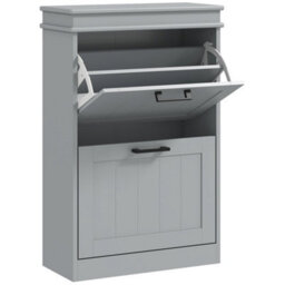Wyld Haus Falifa 2-Drawer Grey Shoe Cabinet - Compact Tilt-Out Storage For Up To 10 Pairs - thumbnail 2