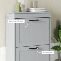 Wyld Haus Falifa 2-Drawer Grey Shoe Cabinet - Compact Tilt-Out Storage For Up To 10 Pairs - thumbnail 8