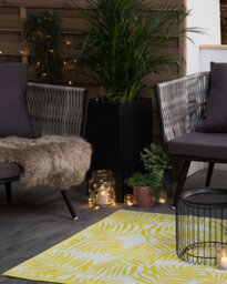 Beliani Outdoor Rug Kota Yellow 120 X 180 Cm Reversible - thumbnail 2