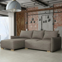Focus L Universal Side Corner Sofa Bed With Storage Hdf And Chipboard Frame 240X155X87 Cm Fabric Brown