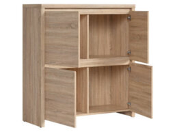 Arte Kaspian 105Cm 4 Door Cabinet In Sonoma Oak, Modern Tall Sideboard Storage Unit - thumbnail 3