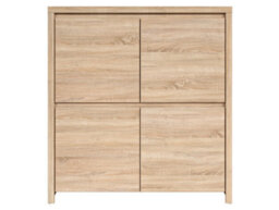 Arte Kaspian 105Cm 4 Door Cabinet In Sonoma Oak, Modern Tall Sideboard Storage Unit - thumbnail 2