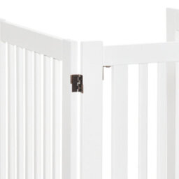 Pawhut 155Cm Expandable 3-Panel Freestanding Dog Pet Gate W/ Latched Door White - thumbnail 8