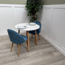 Life Interiors Lucia Dining Set With Round Table And Set Of 2 Lucia Velvet Dining Chairs - thumbnail 4