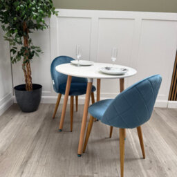Life Interiors Lucia Dining Set With Round Table And Set Of 2 Lucia Velvet Dining Chairs - thumbnail 5