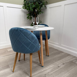 Life Interiors Lucia Dining Set With Round Table And Set Of 2 Lucia Velvet Dining Chairs - thumbnail 3