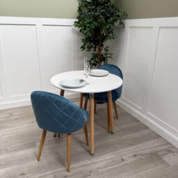 Life Interiors Lucia Dining Set With Round Table And Set Of 2 Lucia Velvet Dining Chairs - thumbnail 6