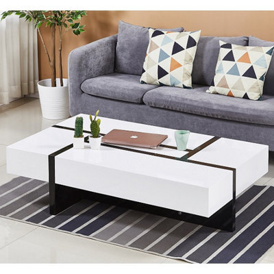 Furniture in Fashion Storm Coffee Table High Gloss Coffee Table For Living Room Centre Table Tea Table For Living Room Furniture White - image 1