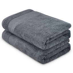 Aten Homeware Steel Grey Egyptian Cotton Bath Towels - 90X160Cm -  2 Pack - thumbnail 8